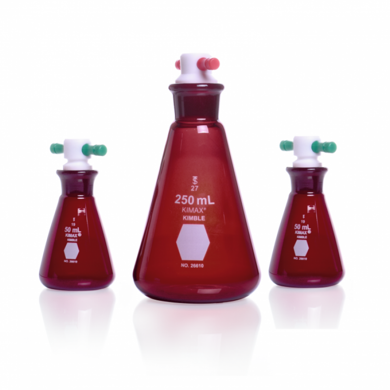 KIMBLE® RAY-SORB® Erlenmeyer Flask, Yellow, 125 mL