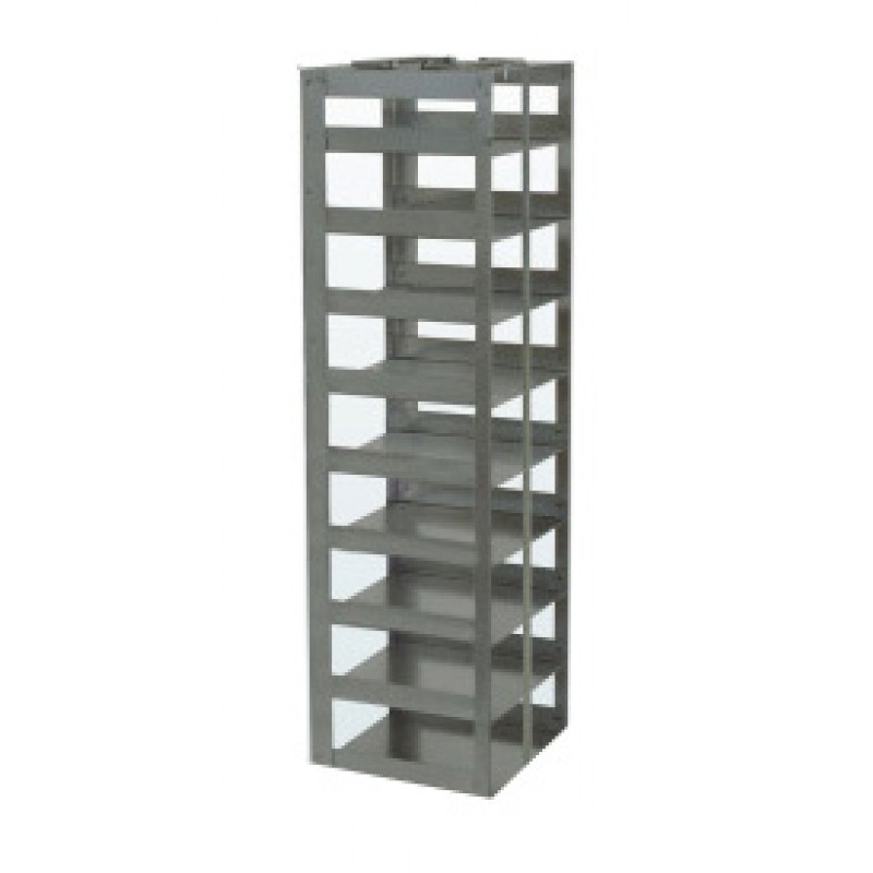 Argos Technologies Chest Freezer Vertical Rack for Plastic Cryoboxes, Holds 9 Boxes, Stainless Steel (1 Rack)