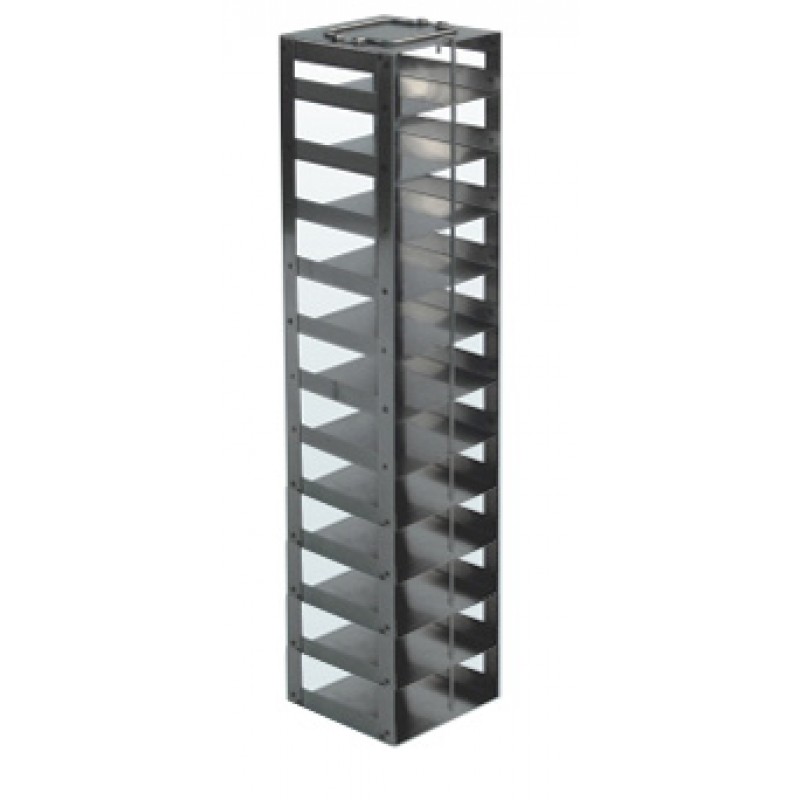 Argos Technologies Chest Freezer Vertical Rack for 25 Place Slide Boxes, Holds 12 Boxes, Stainless Steel (1 Rack)