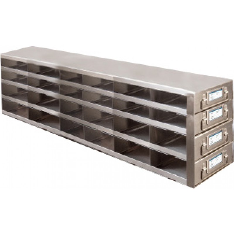 Argos Technologies Upright Freezer Drawer Rack for 96 - Well  Plates,384 - Well  Plates, Holds 72 Plates w/ Lid, Stainless Steel (1 Rack)