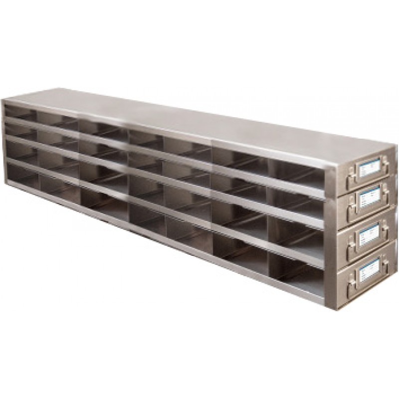 Argos Technologies Upright Freezer Drawer Rack for 96 - Well  Plates,384 - Well  Plates, Holds 84 Plates w/ Lid, Stainless Steel (1 Rack)