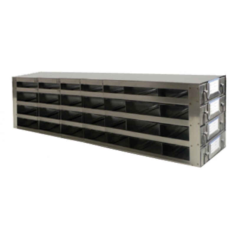 Argos Technologies Upright Freezer Drawer Rack for 25 Place Slide Boxes, Holds 28 Boxes, Stainless Steel (1 Rack)