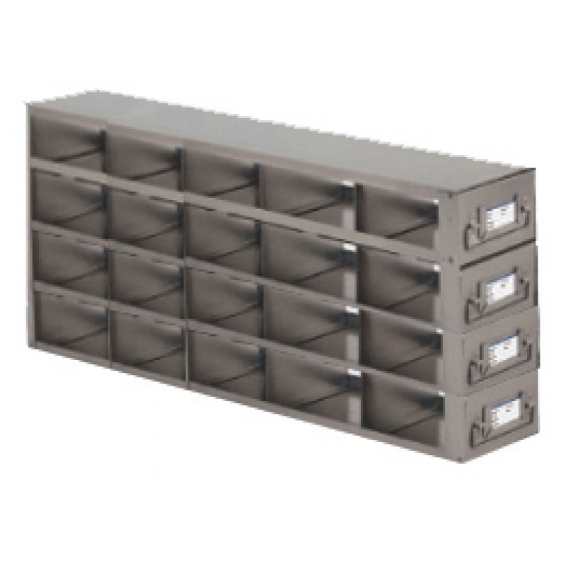 Argos Technologies Upright Freezer Drawer Rack for Matrix Boxes, Holds 20 Boxes, Stainless Steel (1 Rack)