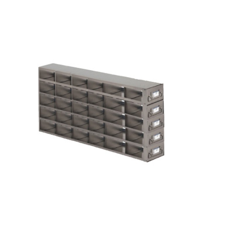 Argos Technologies Upright Freezer Drawer Rack for Matrix Boxes, Holds 30 Boxes, Stainless Steel (1 Rack)
