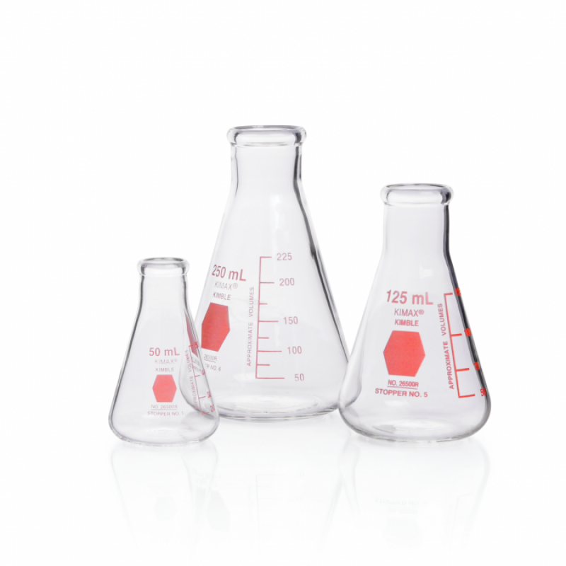 KIMBLE® 26500R-500 KIMAX® Colorware Erlenmeyer Flask, Red, 500 mL