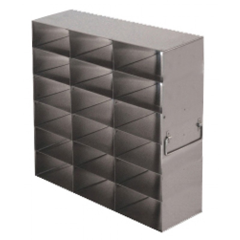Argos Technologies Upright Freezer Rack for 25 Place Slide Boxes, Holds 18 Boxes, Stainless Steel (1 Rack)