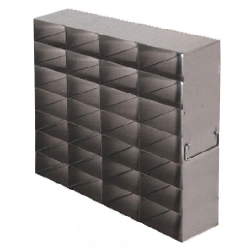 Argos Technologies Upright Freezer Rack for 25 Place Slide Boxes, Holds 28 Boxes, Stainless Steel (1 Rack)