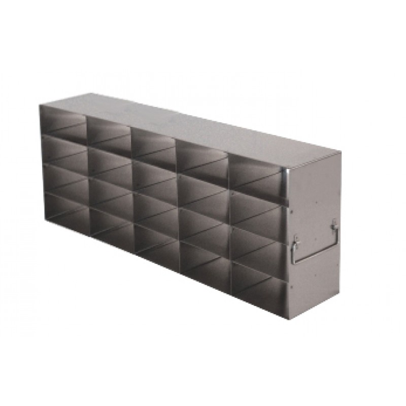 Argos Technologies Upright Freezer Rack for 25 Place Slide Boxes, Holds 20 Boxes, Stainless Steel (1 Rack)