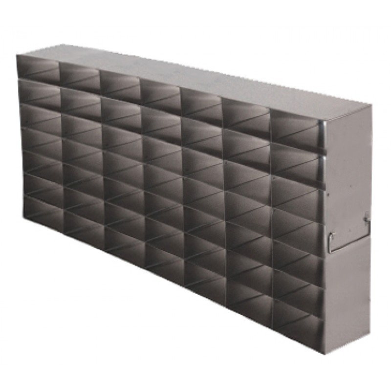 Argos Technologies Upright Freezer Rack for 25 Place Slide Boxes, Holds 49 Boxes, Stainless Steel (1 Rack)
