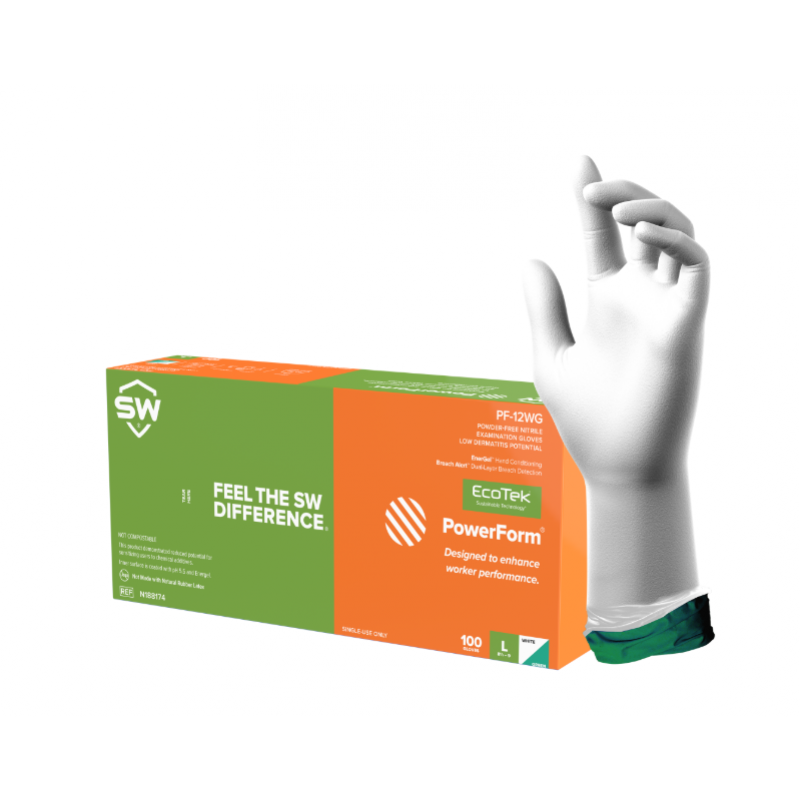 SW N188176, PF-12WG Extended Cuff Nitrile Exam Gloves, Size 2X-Large, 10 box/case