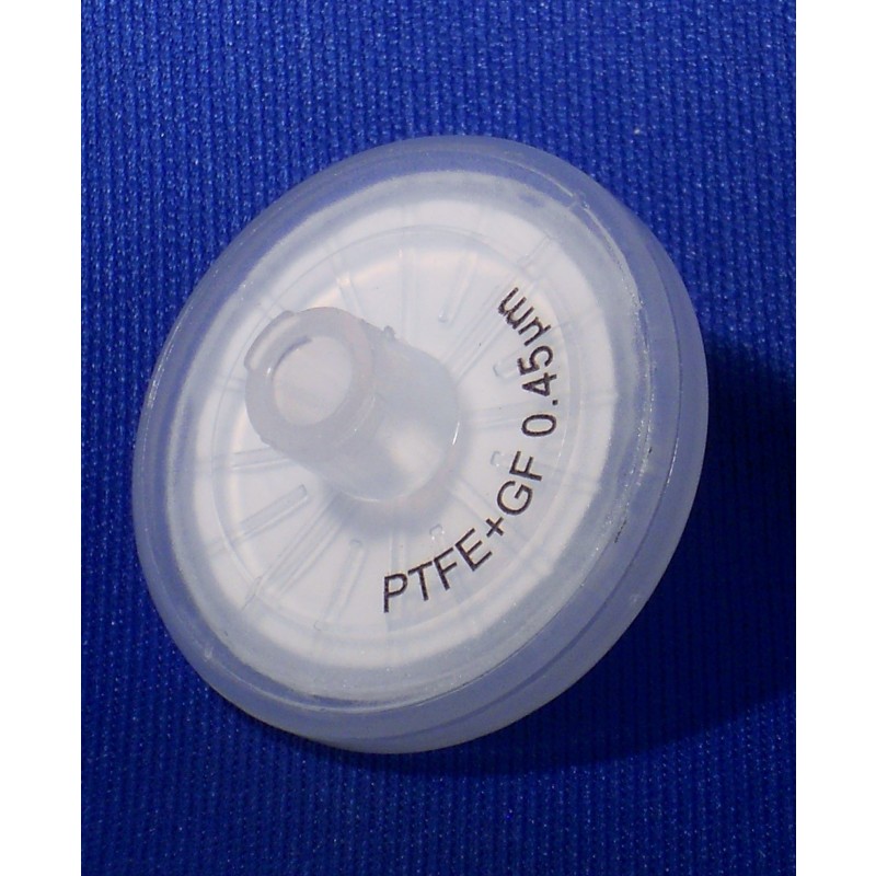 IWT-ES10201 LabExact PTFE Membrane, Glass Microfiber Prefilter  Syringe Filter 0.45 µm Pore, 25 mm Diameter (100/Pack)