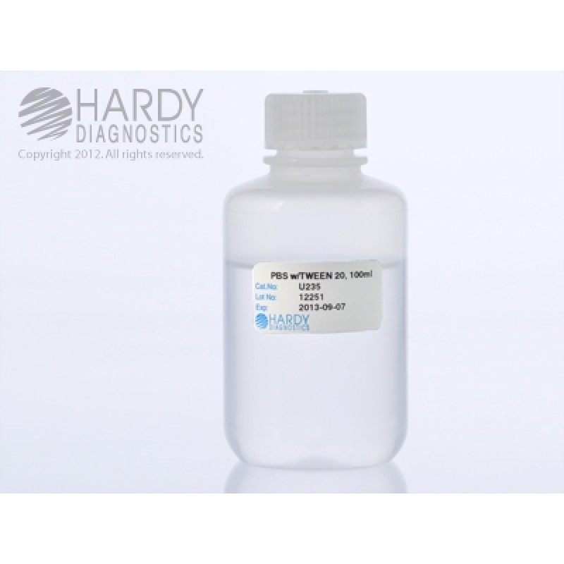 Hardy Diagnostic U235 Liquid Culture Media, PBS w/ 0.05% T20 Bottle,  125 mL, 365 Day Shelf Life (Pack of 12)