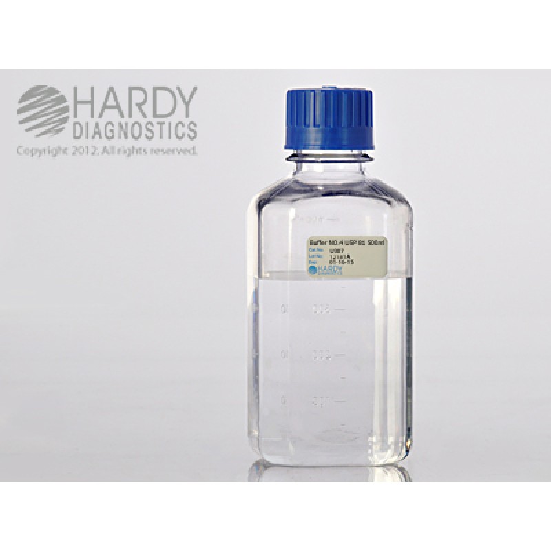 Hardy Diagnostic U307 Liquid Culture Media, Buffer No.4 USP <81> Bottle,  500 mL, 180 Day Shelf Life (Pack of 10)