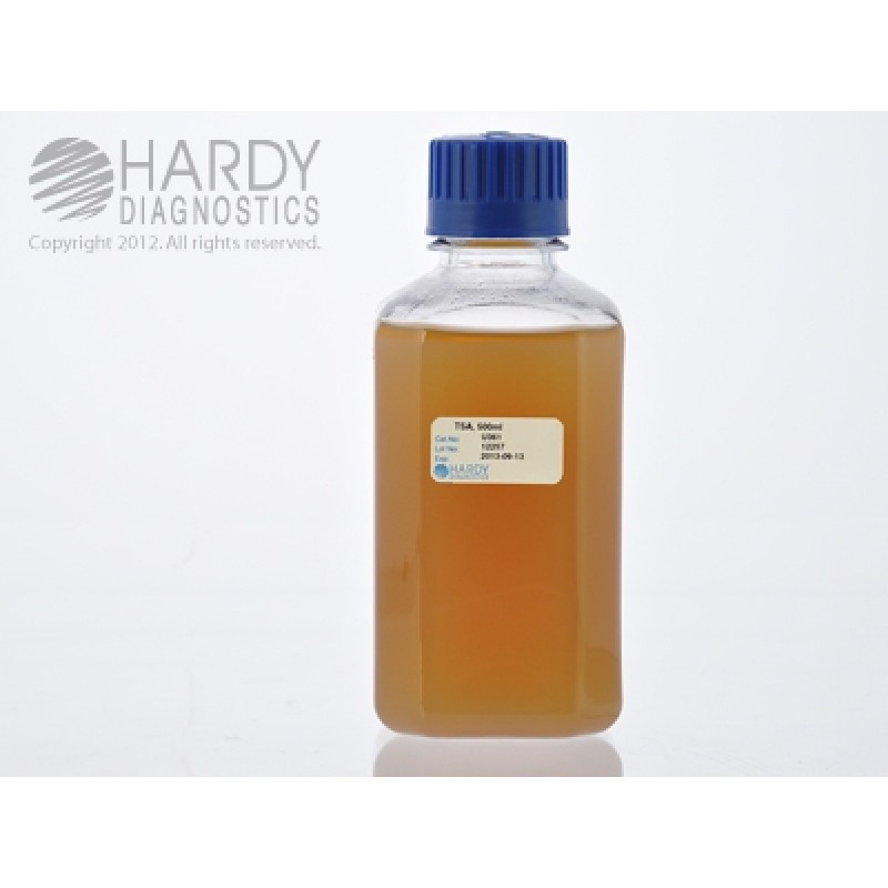 Hardy Diagnostic U361 Liquid Culture Media, TSA Bottle,  500 mL, 365 Day Shelf Life (Pack of 10)