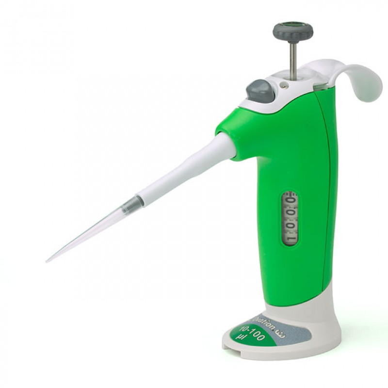 1070-0100VistaLab Ovation M Air Displacement ,Single Channel 10 - 100 µL Manual Adjustable Volume  Set of 1 Green