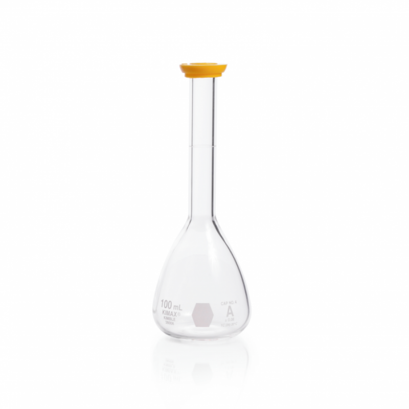 KIMBLE® 28008-100 KIMAX® Volumetric Flask, Snap Cap, 100 mL