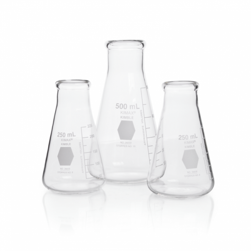KIMBLE® 26650-500 KIMAX® Erlenmeyer Flask, Wide Mouth, 500 mL