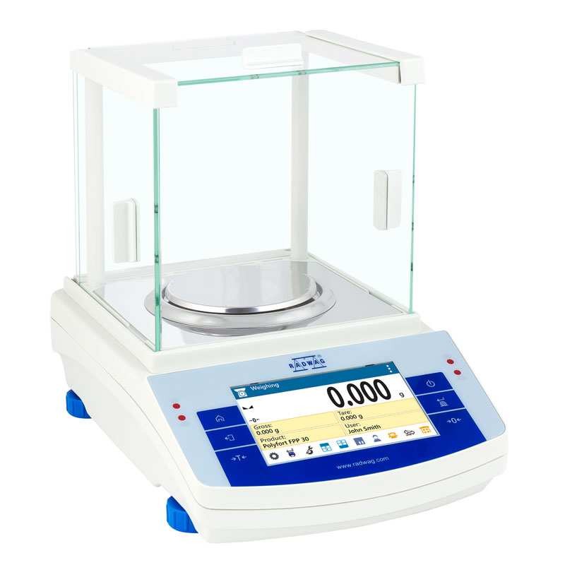 WLC 0.2.X2 Precision Balance, 200 g Capacity, 0.001 g Readability, 195x195 mm Pan Size, Radwag