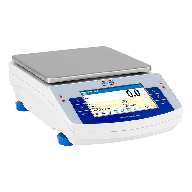 WLC 2.X2 Precision Balance, 2 kg Capacity, 0.01 g Readability, 195x195 mm Pan Size, Radwag