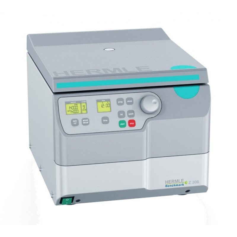 Z306-BND Hermle Z306 Universal Centrifuge, Compact Design, With 4 x 100 mL Rotor (No Buckets) and 15 and 50 mL Buckets