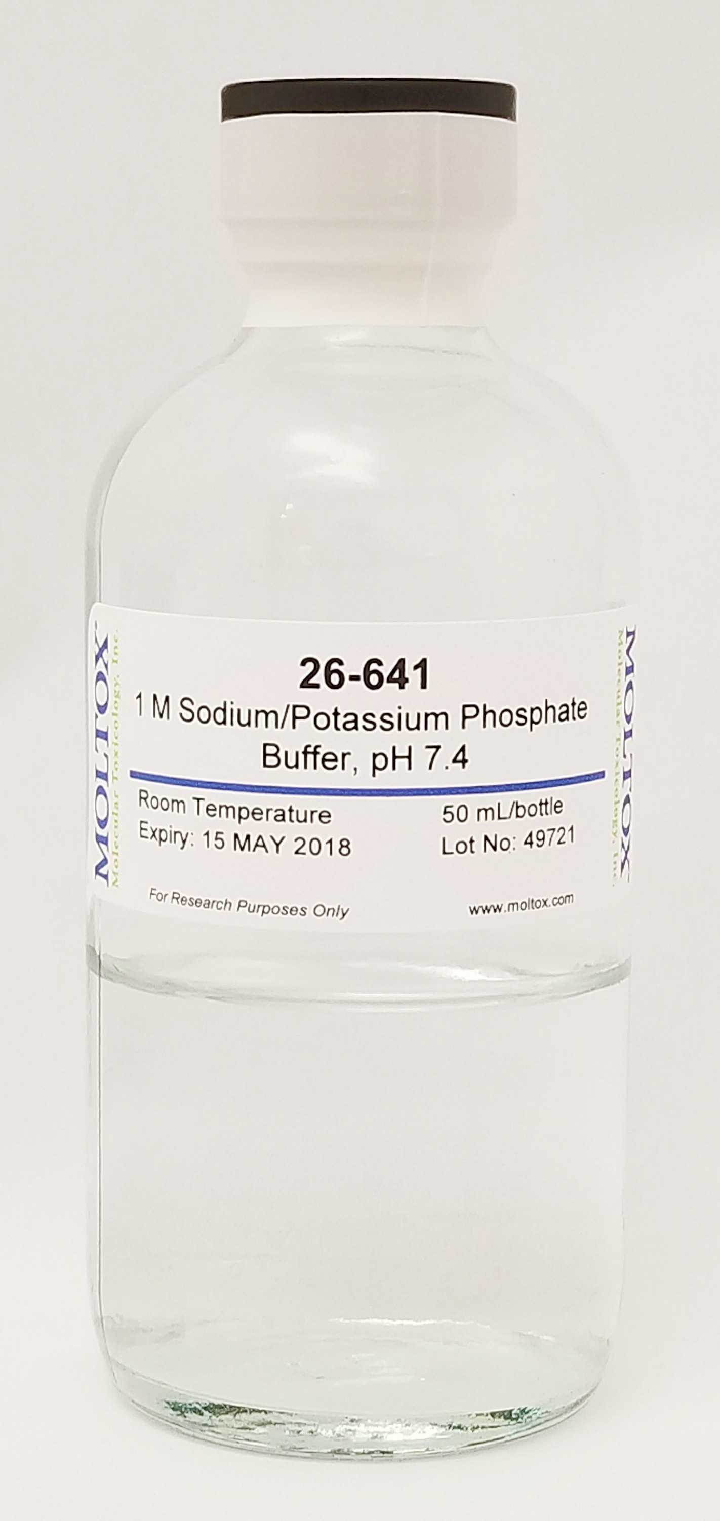 26-641, 1 M Na/K Phosphate Buffer, , 50 ml, Reagent, Moltox New ...