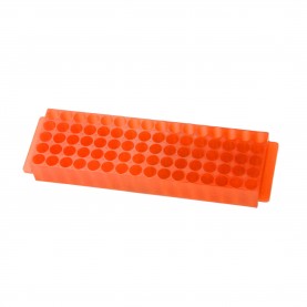 0064 Bio Plas 80-Well Microcentrifuge Tube Rack, Fits 0.5, 1.5, 1.8, 2.0mL Tubes, Orange