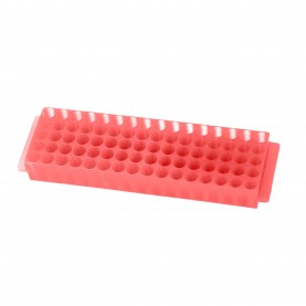 0065 Bio Plas 80-Well Microcentrifuge Tube Rack, Fits 0.5, 1.5, 1.8, 2.0mL Tubes, Pink