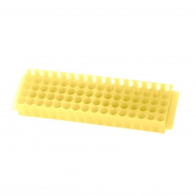 0066 Bio Plas 80-Well Microcentrifuge Tube Rack, Fits 0.5, 1.5, 1.8, 2.0mL Tubes, Yellow