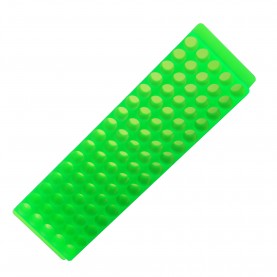 0071 Bio Plas 80-Well Microcentrifuge Tube Rack, Fits 0.5, 1.5, 1.8, 2.0mL Tubes, Fluorescent Green