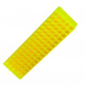 0074 Bio Plas 80-Well Microcentrifuge Tube Rack, Fits 0.5, 1.5, 1.8, 2.0mL Tubes, Fluorescent Yellow