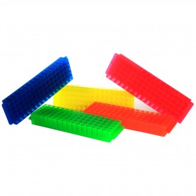 0075 Bio Plas 80-Well Microcentrifuge Tube Rack, Fits 0.5, 1.5, 1.8, 2.0mL Tubes, Fluorescent Assorted