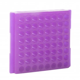 0087 Bio Plas 64-Well Reversible Microtube Rack, Fits 0.5, 1.5, 2.0mL Tubes, Lavendar