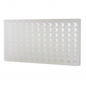 0090 Bio Plas 96-Well Reversible Microtube Rack, Fits 0.5, 1.5 and 2.0mL Tubes, Clear