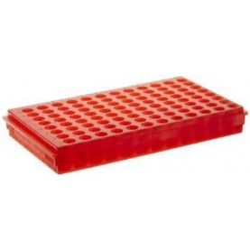 0094F Bio Plas 96-Well Reversible Microtube Rack, Fits 0.5, 1.5 and 2.0mL Tubes, Fluorescent Orange