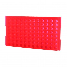 0095F Bio Plas 96-Well Reversible Microtube Rack, Fits 0.5, 1.5 and 2.0mL Tubes, Fluorescent Pink