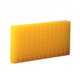 0096 Bio Plas 96-Well Reversible Microtube Rack, Fits 0.5, 1.5 and 2.0mL Tubes, Yellow