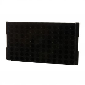 0099 Bio Plas 96-Well Reversible Microtube Rack, Fits 0.5, 1.5 and 2.0mL Tubes, Black