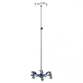 Blickman Industries 0561370400 IV Stand, 4 Hook, 6 Leg, Powder Coated Low Center of Gravity Base (DROP SHIP ONLY)