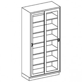 Blickman Industries 2030635000 High Cabinet 35"W x 84"H x 18"D, (5) Stainless Steel Adjustable Shelves, (1) Sliding Glass Door (DROP SHIP ONLY)