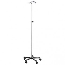 Blickman Industries 0561315400 IV Stand, 4 Hook, Tru Loc Mechanism, 5 Leg, Cast Aluminum Base (DROP SHIP ONLY)
