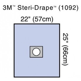 3M Health Care 1092 Small Drape, Adhesive Aperture, 22" x 25", 3M Biocade Fabric, 25/bx, 4 bx/cs (Continental US+HI Only)