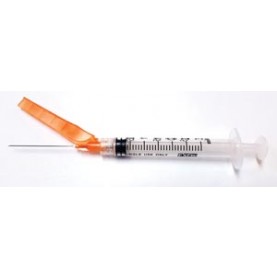 Exel Corporation 27112 Safety Syringe (3 mL) w/ Safety Needle (25G x 1½"), 50/bx, 8 bx/cs