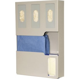 Bowman Manufacturing Company, Inc. LD-007 Protection Organizer, Holds Flat Pack or Launderable Gowns, Three Boxes of Gloves & One Box of Face Masks, Keyholes For Wall Mounting, Door Hanger Cut-Out, Quartz ABS Plastic, 16 5/8"W x 25¼"H x 4½"D (27 cs/plt) (