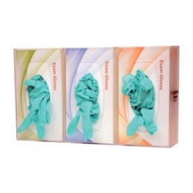 Bowman Manufacturing Company, Inc. GL300-1214 Glove Box Dispenser, Triple with Dividers, Holds Three Boxes of Gloves, Three-Way Keyholes For Vertical or Horizontal Wall Mounting, Semi-Transparent, Injection Molded Polycarbonate Plastic, 17 1/16"W x 10 1/8
