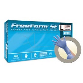 Ansell FFS-700-L Exam Gloves, PF Nitrile, Textured Fingers, Blue, Large, 100/bx, 10 bx/cs (96 cs/plt) (US Only)