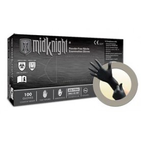 Ansell MK-296-XS Exam Gloves, PF Nitrile, Textured, Black, X-Small, 100/bx, 10 bx/cs (US Only)