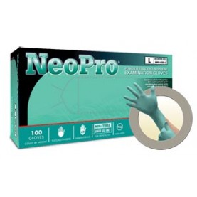 Ansell NPG-888-M Exam Gloves, PF Chloroprene, Latex-Free, Textured Fingers, Green, Medium, 100/bx, 10 bx/cs (US Only)