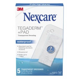 3M Health Care H3584 Absolute Waterproof Premium Adhesive Pads, 2 3/8" x 4", 5/bx, 12 bx/cs (Continental US+HI Only)