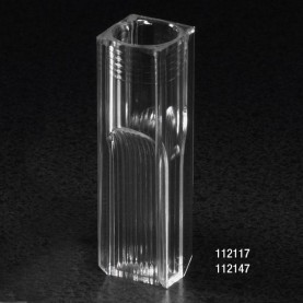 Globe Scientific 112117 Semi-Micro Cuvette, 2.5 mL, 10 mm, 340 - 800 nm, Polystyrene, 2 Clear Sides for Spectrophotometer (Case of 1000)