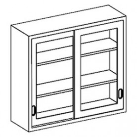 Blickman Industries 2023035000 Wall Cabinet 35"W x 30"H x 13"D, (2) Stainless Steel Adjustable Shelves, Sliding Glass Door (DROP SHIP ONLY)
